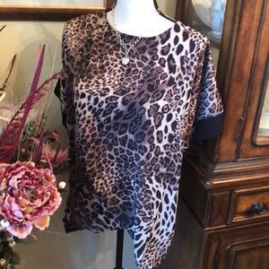 New Leopard Print Hi-Lo Hem Top